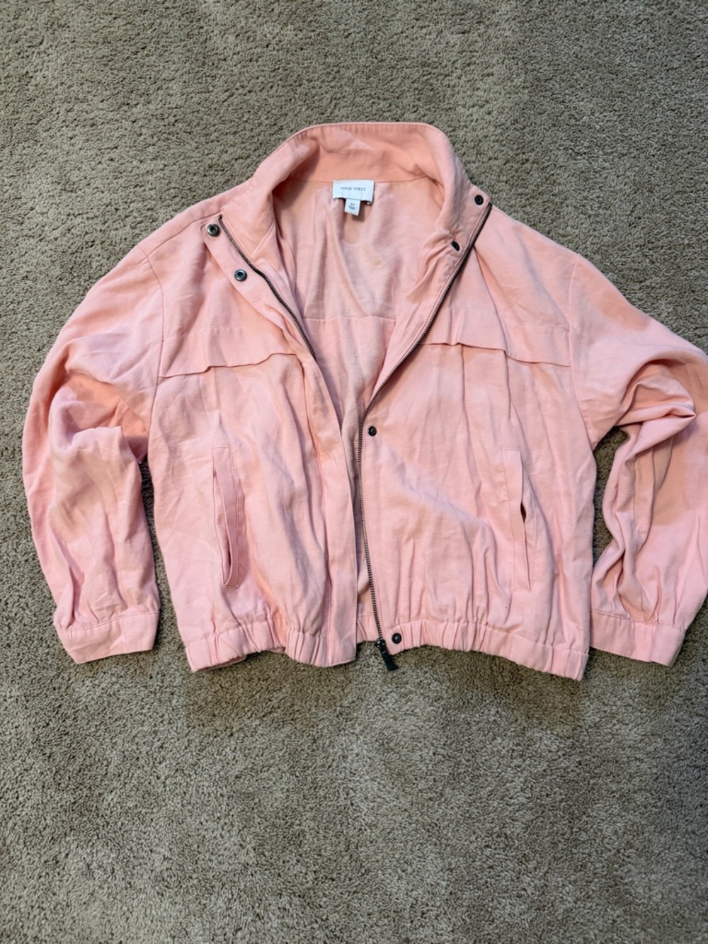 Nine West Pink Lightweight Bomber Jacket
